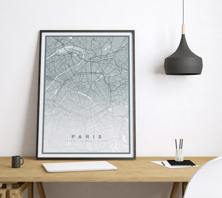 Paris Map Print (8 COLOURS AVAILABLE) Paris City Poster France Wall Art Paris Decor Street Map Art Urban Paris Illustration Travel Map Print