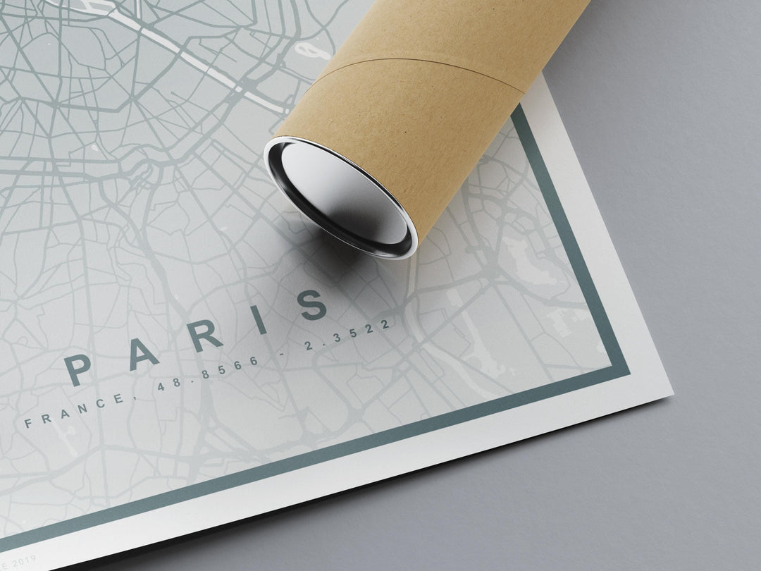 Paris Map Print (8 COLOURS AVAILABLE) Paris City Poster France Wall Art Paris Decor Street Map Art Urban Paris Illustration Travel Map Print