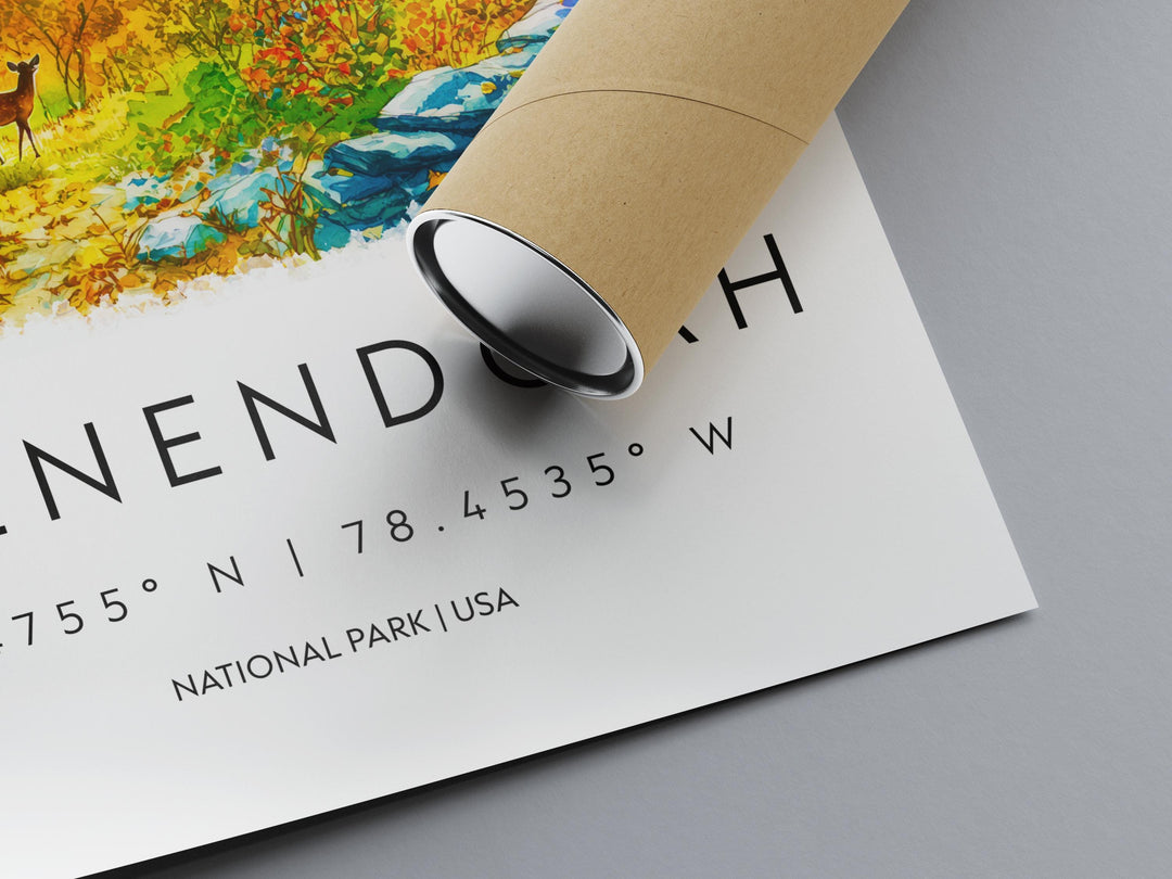 Shenandoah Watercolor Poster Shenandoah Travel Print Virginia Wall Art National Park Decor Skyline Drive Nature Scene Mountain Print