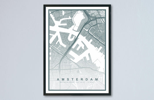 Amsterdam Map Print (8 COLOURS AVAILABLE) Amsterdam City Poster Netherlands Wall Art Amsterdam Decor Street Map Art Urban Amsterdam