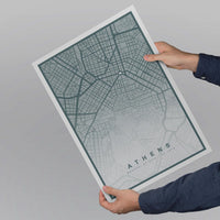 Athens Map Print (8 COLOURS AVAILABLE) Athens City Poster Greece Wall Art Athens Decor Urban Street Map Travel Illustration