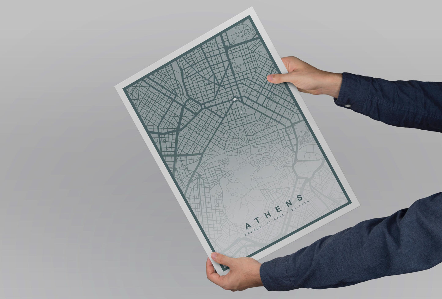 Athens Map Print (8 COLOURS AVAILABLE) Athens City Poster Greece Wall Art Athens Decor Urban Street Map Travel Illustration