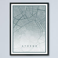 Athens Map Print (8 COLOURS AVAILABLE) Athens City Poster Greece Wall Art Athens Decor Urban Street Map Travel Illustration