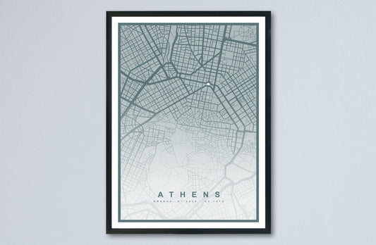 Athens Map Print (8 COLOURS AVAILABLE) Athens City Poster Greece Wall Art Athens Decor Urban Street Map Travel Illustration