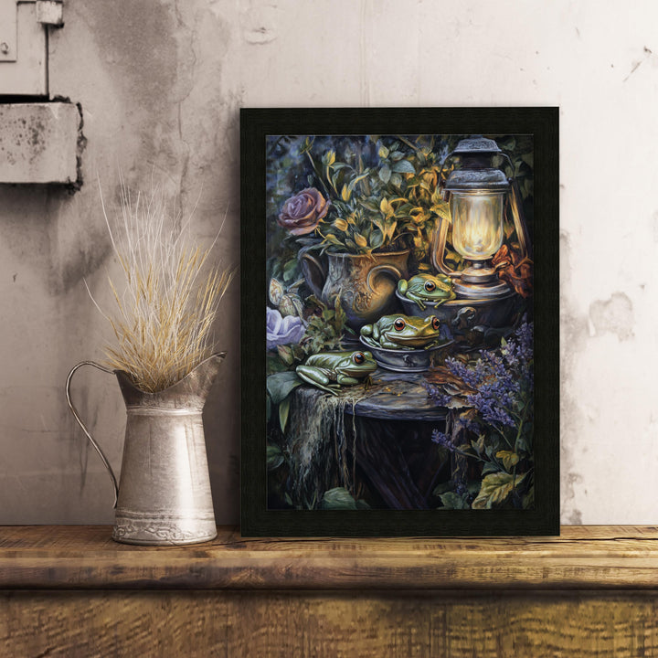 Tree Frogs Vintage Print: Thimble Sized, Cottagecore Decor