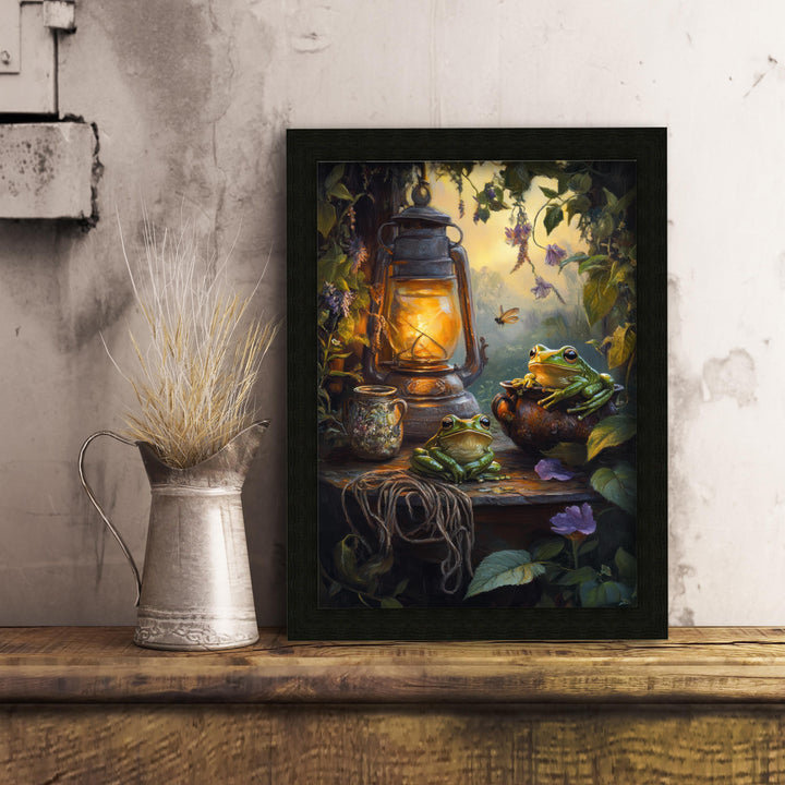 Tree Frogs Vintage Illustration Print, Cottagecore Animal Art