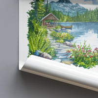 Adirondacks Watercolor Poster Adirondacks Travel Print Adirondacks Wall Art Mountain Landscape Painting Nature Decor