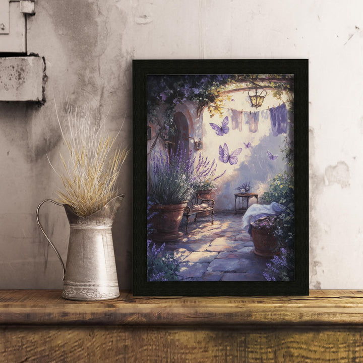 Lavender Butterfly Print, Vintage Cottagecore Wall Art
