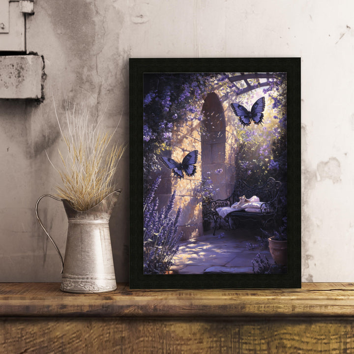 Lavender Butterfly Print, Vintage Cottagecore Nature Art