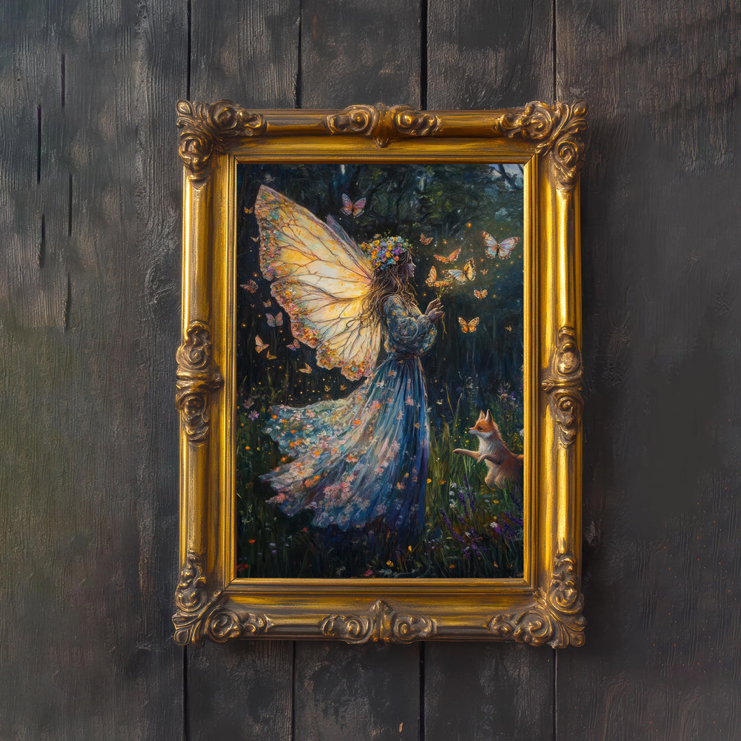 Butterfly Witch Print: Vintage Cottagecore, Dark Academia Wall Art