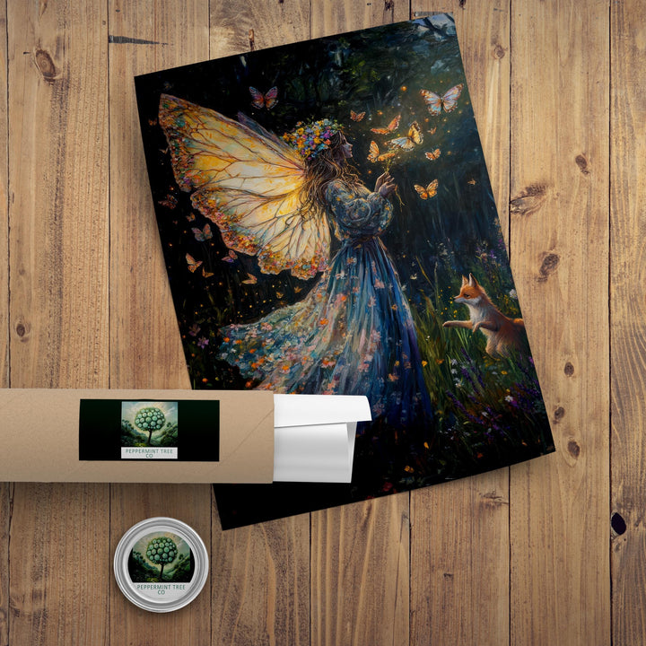 Butterfly Witch Print: Vintage Cottagecore, Dark Academia Wall Art