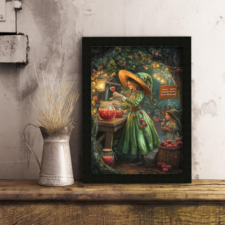 Candy Apple Witch Print | Vintage Cottagecore Illustration