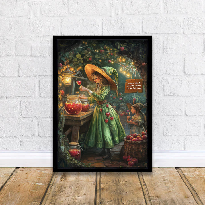 Candy Apple Witch Print | Vintage Cottagecore Illustration