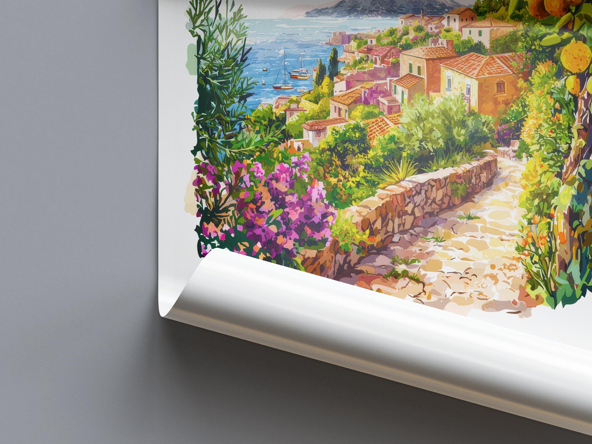 Sicily Watercolor Poster Sicily Travel Print Sicily Wall Art Sicily Landscape Painting Sicily Souvenir Italy Decor