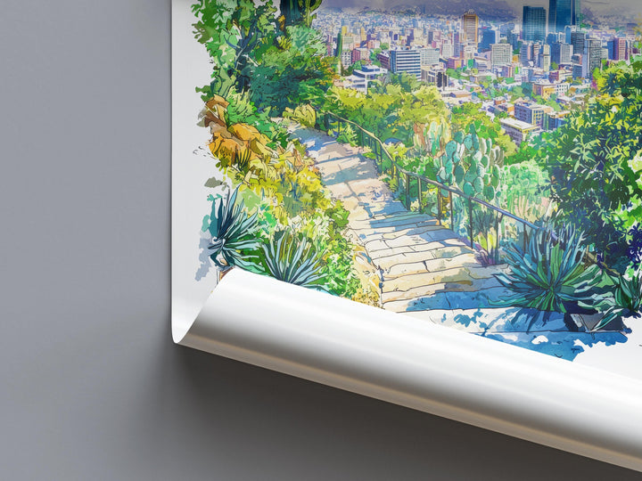 Santiago Watercolor Poster Santiago Travel Print Santiago Wall Art Santiago Cityscape Painting Chile Souvenir Decor