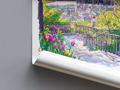 Montreal Watercolor Poster Montreal Travel Print Montreal Wall Art Cityscape Painting Montreal Souvenir Canada Decor