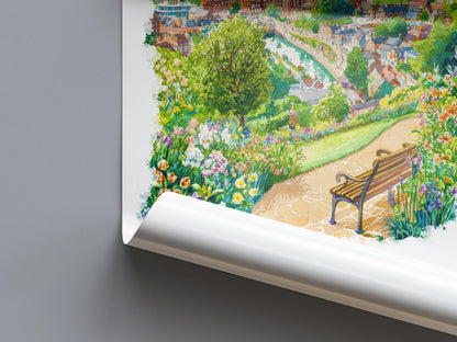 Exeter Watercolor Poster Exeter Travel Print Exeter Wall Art Historic City Painting Exeter Souvenir Devon Decor