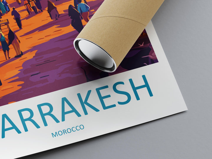 Marrakesh Travel Poster Morocco Wall Art Medina Print City View Illustration North Africa Decor Marrakesh Gift Souvenir Scene