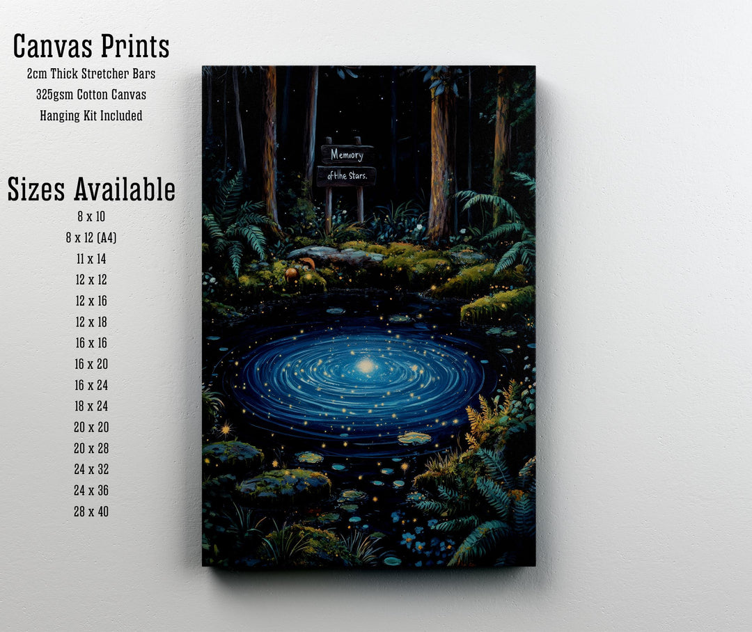 Twilight Mirror Pond Print, Vintage Cottagecore Nature Art