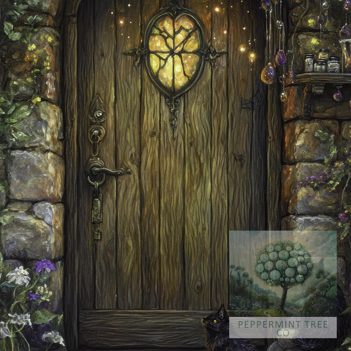 Secret Spell Door Print | Vintage Cottagecore Magical Illustration