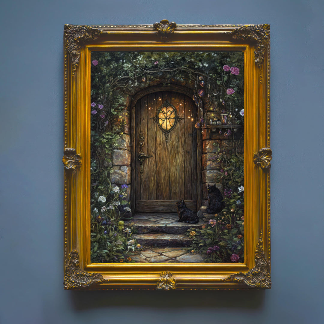 Secret Spell Door Print | Vintage Cottagecore Magical Illustration