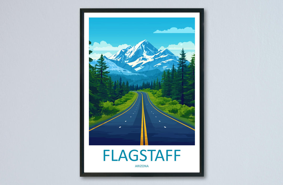 Flagstaff Travel Poster Arizona Wall Art Mountain Town Print Forest View Illustration Southwest Decor Flagstaff Gift Souvenir Scene