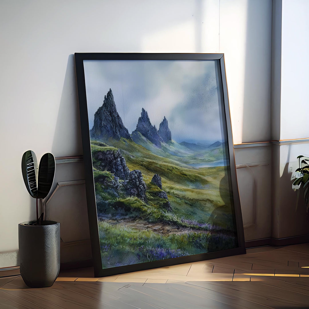 Isle of Skye Watercolor Poster Isle of Skye Travel Print Scotland Wall Art Landscape Painting Isle of Skye Decor