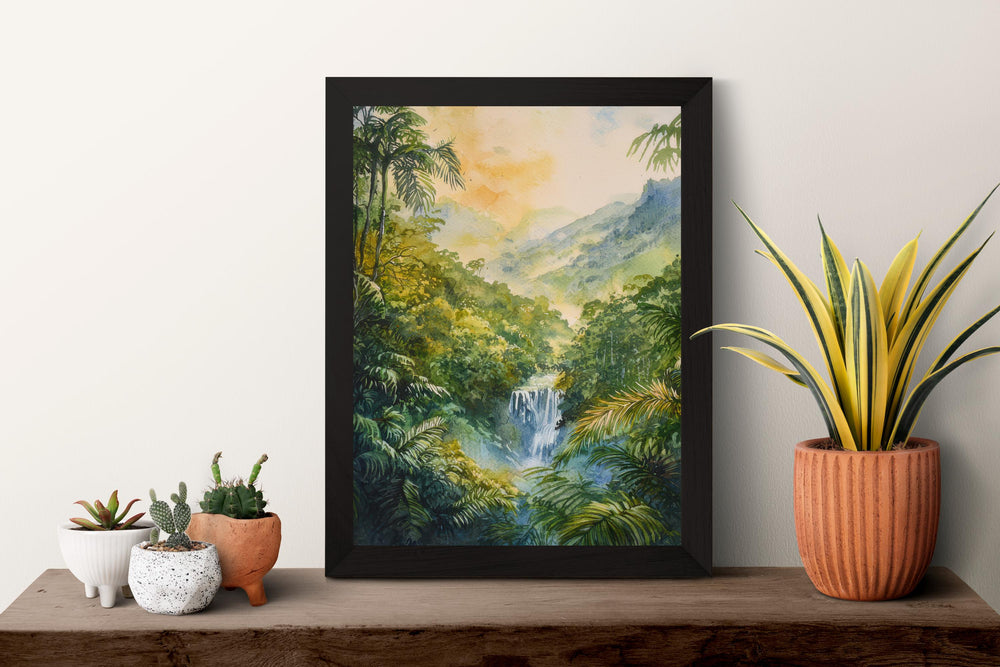 Costa Rica Watercolor Poster Costa Rica Travel Print Rainforest Wall Art Costa Rica Painting Tropical Nature Decor