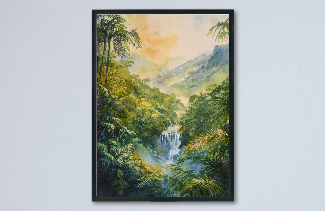Costa Rica Watercolor Poster Costa Rica Travel Print Rainforest Wall Art Costa Rica Painting Tropical Nature Decor