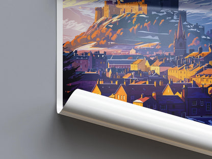 Stirling Cartoon Travel Poster Scotland Wall Art Historic City Print Castle Illustration Highland Decor Stirling Souvenir Gift
