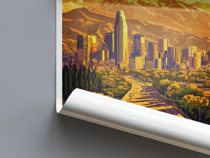 Santiago Chile Cartoon Travel Poster South America Wall Art City Print Andes Illustration Urban Decor Santiago Souvenir Gift