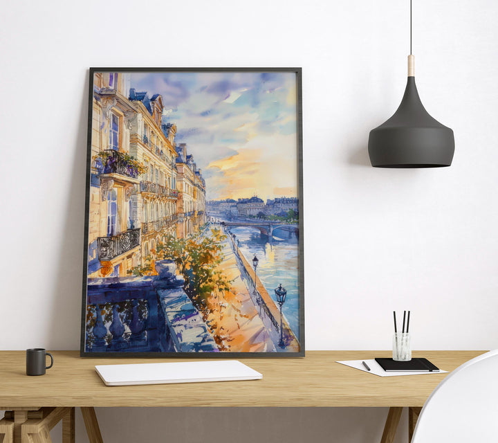Bordeaux Watercolor Poster Bordeaux Travel Print France Wall Art Bordeaux Decor Wine City Scene Riverfront Landscape French View Print