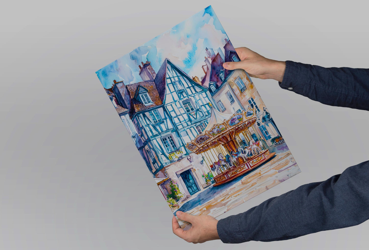 Angers Watercolor Poster Angers Travel Print France Wall Art Angers Decor Chateau Scene Loire Valley City View Historic Architecture Print