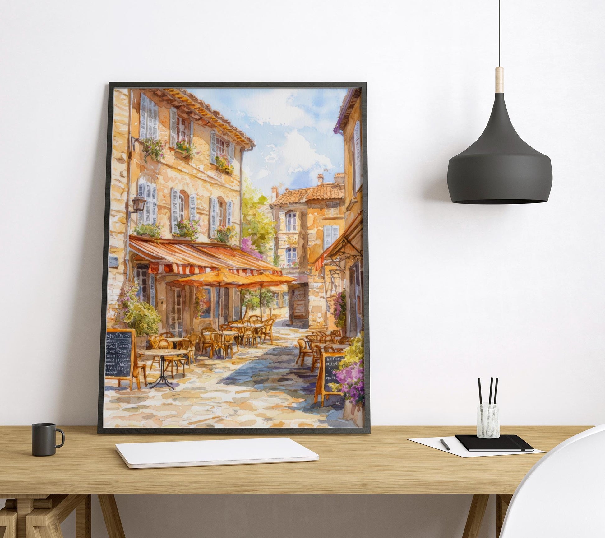 Aix en Provence Watercolor Poster Travel Print France Wall Art Aix en Provence Decor City Scene Lavender Market French Landscape Print
