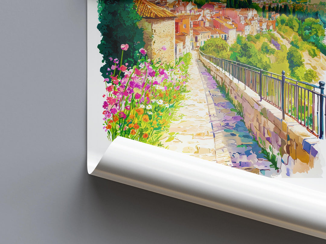 Segovia Watercolor Poster Segovia Travel Print Spain Wall Art Segovia Decor Aqueduct Scene Historic City View Castle Landscape Print