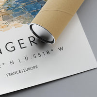 Angers Watercolor Poster Angers Travel Print France Wall Art Angers Decor Loire Valley Scene Chateau View Historic French City Print