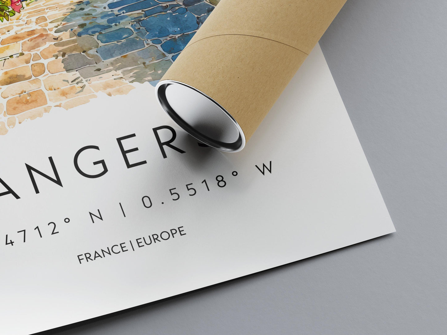 Angers Watercolor Poster Angers Travel Print France Wall Art Angers Decor Loire Valley Scene Chateau View Historic French City Print
