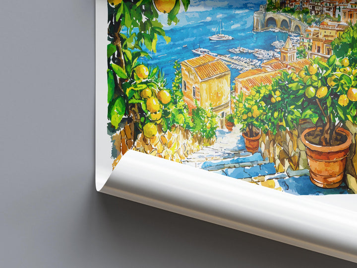 Sorrento Watercolor Poster Sorrento Italy Travel Print Wall Art Sorrento Decor Italian Coast Fine Art Print Sorrento Souvenir Gift
