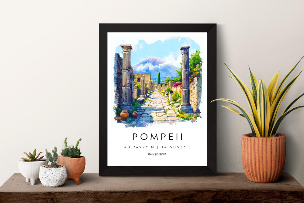Pompeii Watercolor Poster Pompeii Italy Travel Print Wall Art Pompeii Decor Ancient Roman Ruins Art Print Pompeii Souvenir Gift
