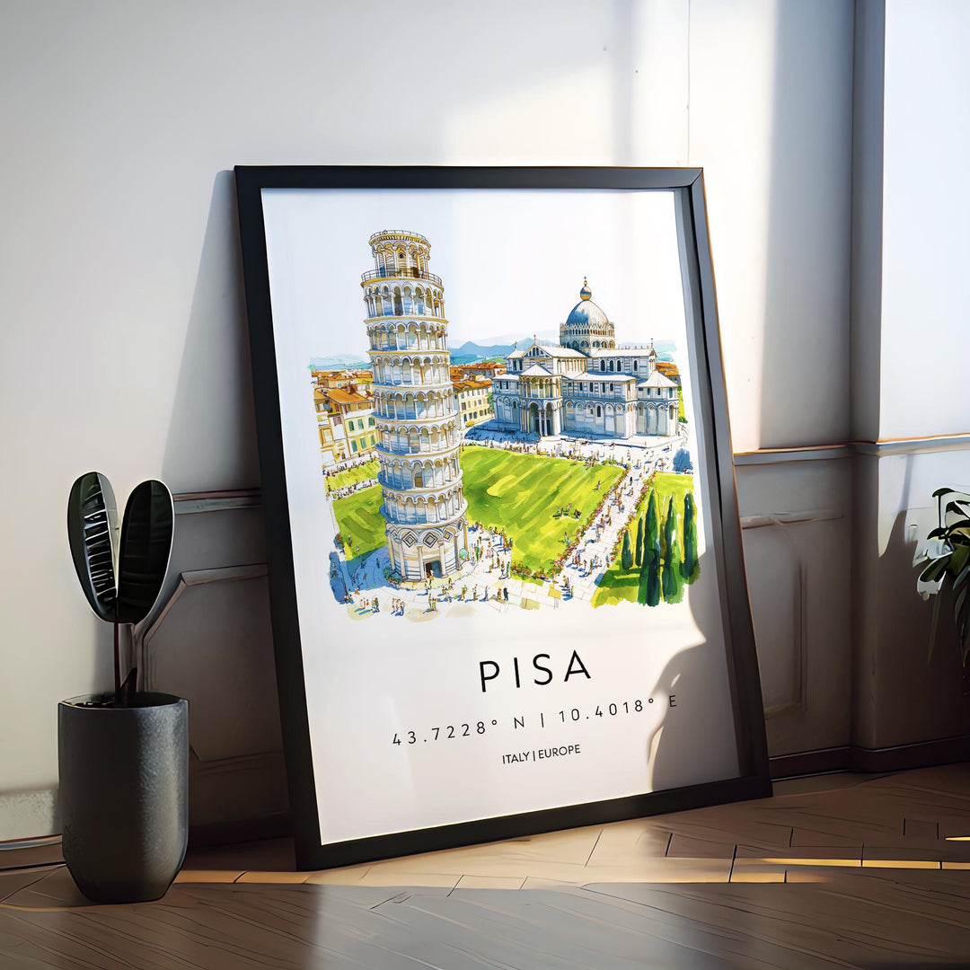 Pisa Travel Print Wall Art Pisa Wall Hanging Home Decor Pisa Gift Art Lovers Italy Art Lover Gift Pisa Print Italy Wall Art Decor
