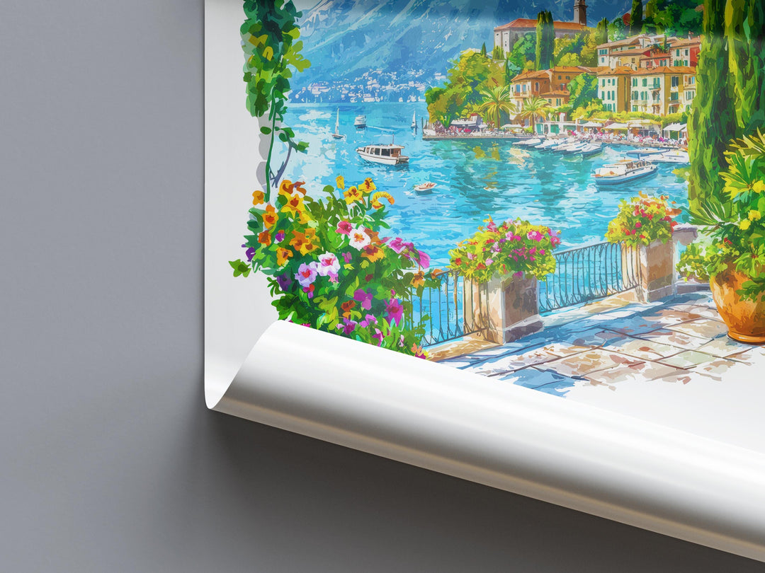Lake Como Watercolor Poster Lake Como Italy Travel Print Wall Art Lake Como Home Decor Lake Como Gift Art Lovers Italy Art Lake Como