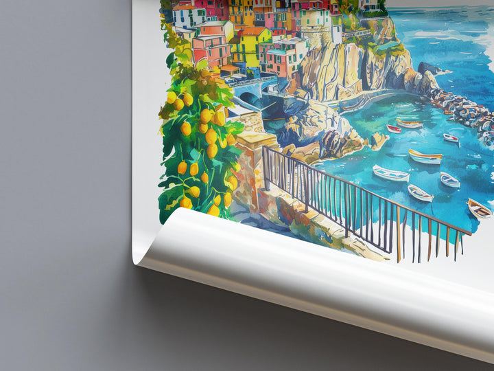 Cinque Terre Watercolor Poster Cinque Terre Italy Travel Print Wall Art Cinque Terre Home Decor Cinque Terre Gift Art Lovers Italy Art