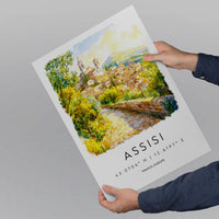 Assisi Watercolor Poster Assisi Italy Travel Print Wall Art Assisi Home Decor Assisi Gift Art Lovers Italy Art Assisi Saint Francis