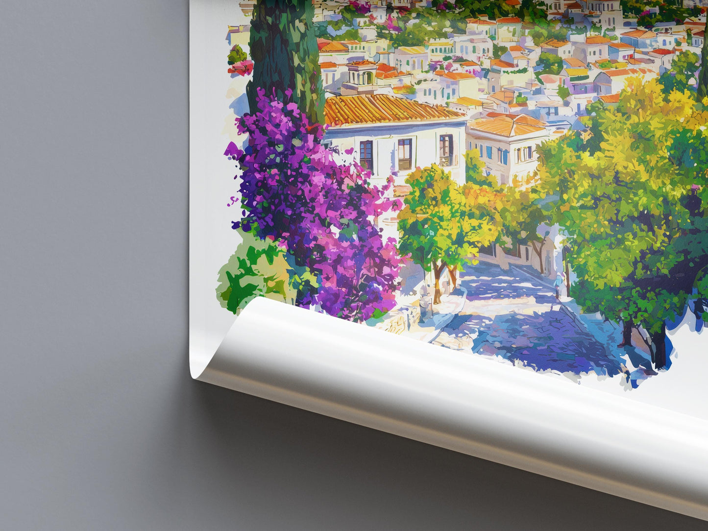 Athens Watercolor Poster Athens Greece Travel Print Wall Art Athens Home Decor Athens Gift Art Lovers Greece Art Athens Acropolis