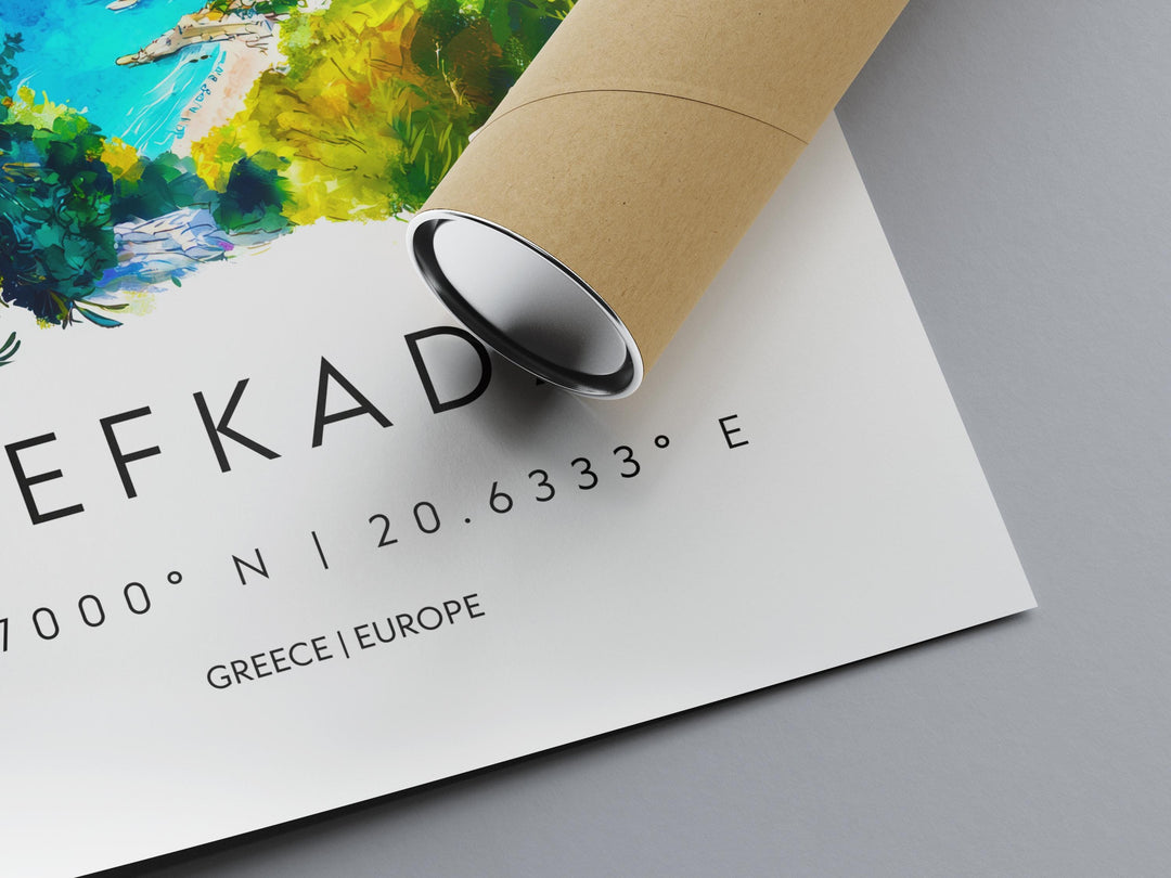 Lefkada Watercolor Poster Lefkada Greece Travel Print Wall Art Lefkada Home Decor Lefkada Gift Art Lovers Greece Art Lefkada Island