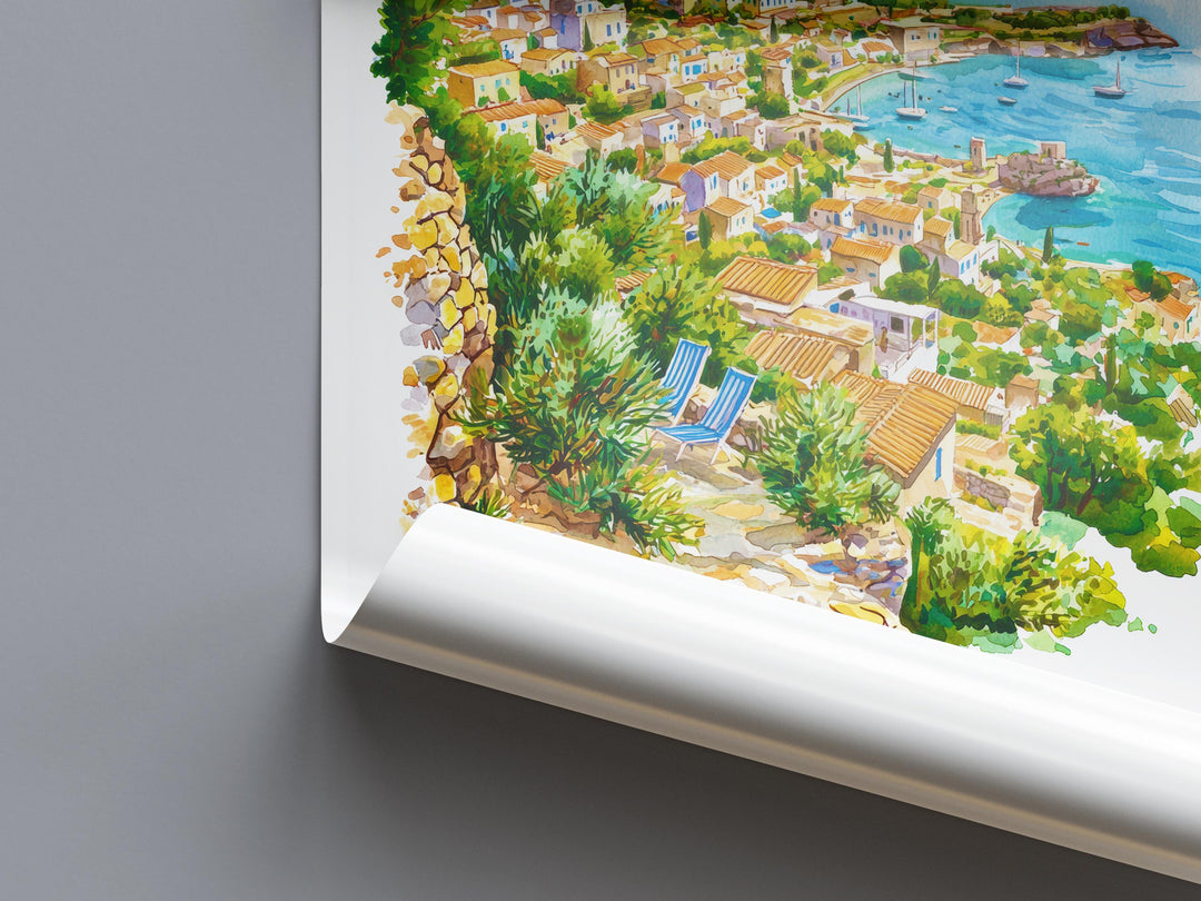 Crete Watercolor Poster Crete Greece Travel Print Wall Art Crete Home Decor Crete Gift Art Lovers Greece Art Crete Island View