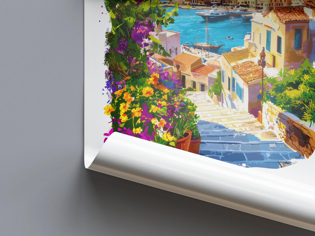 Chania Watercolor Poster Chania Greece Travel Print Wall Art Chania Home Decor Chania Gift Art Lovers Greece Art Chania Crete View