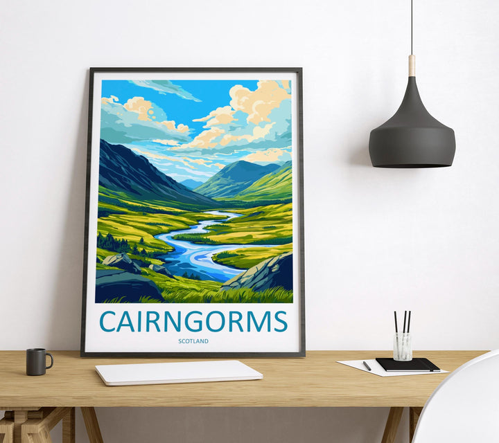 Cairngorms National Park Travel Poster Scotland Wall Art Mountain Landscape Print Highland View Decor Cairngorms Gift Souvenir