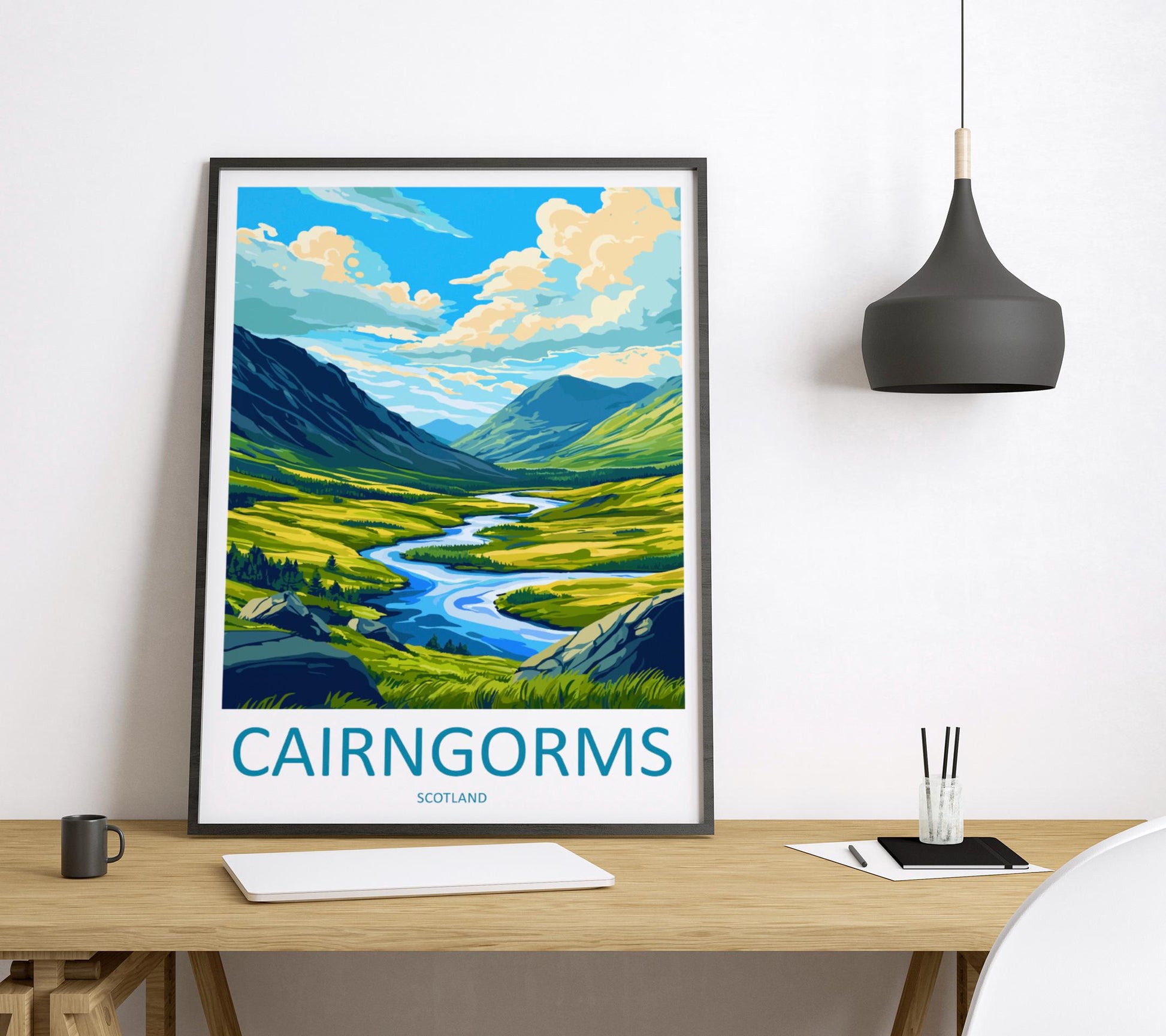 Cairngorms National Park Travel Poster Scotland Wall Art Mountain Landscape Print Highland View Decor Cairngorms Gift Souvenir