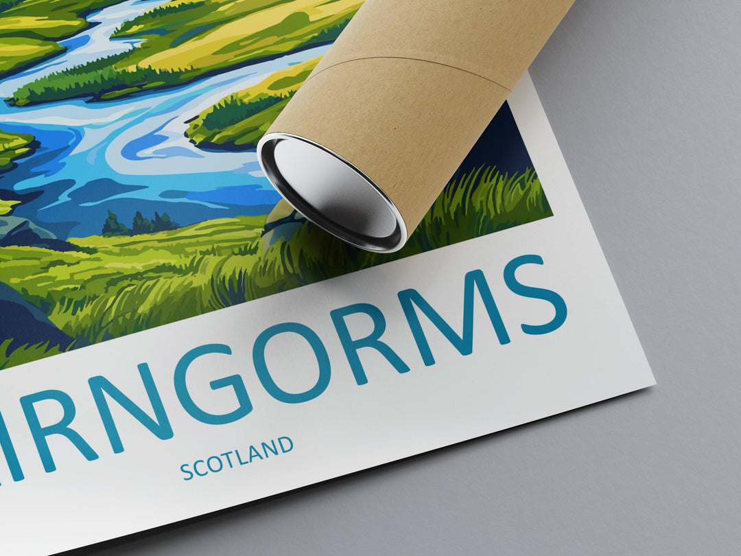 Cairngorms National Park Travel Poster Scotland Wall Art Mountain Landscape Print Highland View Decor Cairngorms Gift Souvenir
